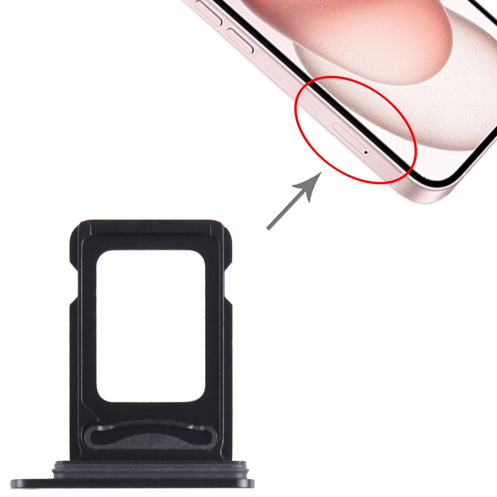 Single SIM Card Tray for iPhone 15 / 15 Plus-Black Single SIM Card Tray for iPhone 15 / 15 Plus-Black